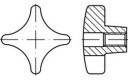TOOLCRAFT Poignées à croisillon plastique TO-5453880 10 pc(s)