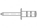 TOOLCRAFT TO-5455206 Rivet aveugle ouvert 3.2 mm 1000 pc(s)