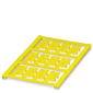 Grille en plastique jaune, posé à plat sur le sol, probablement partie intégrante d'un système ou d'un outil plus large.