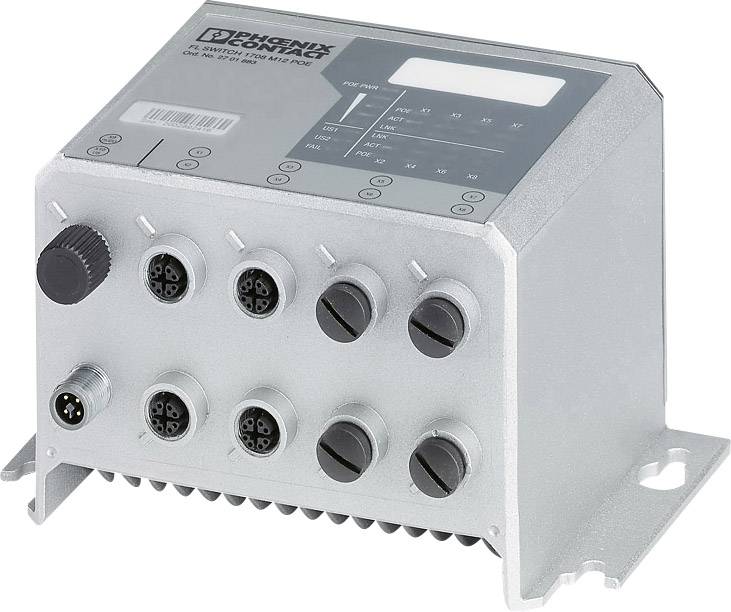 Commutateur Ethernet industriel Phoenix Contact FL SWITCH 1708 M12 POE 2701883 1 pc(s)