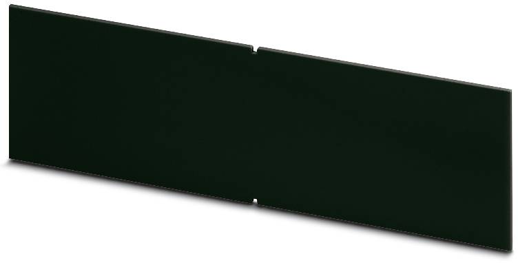 Plaque d'isolation noire, rectangulaire, avec deux petits trous au centre. Utilisée pour la séparation électrique dans les armoires électriques.