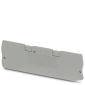 Un élément rectangulaire gris avec plusieurs perçages, probablement un élément de fixation.