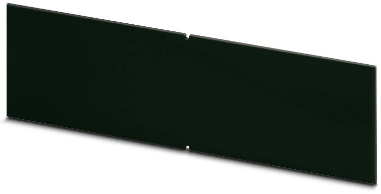 Une plaque en plastique noir au contour rectangulaire et présentant une petite échancrure centrale.