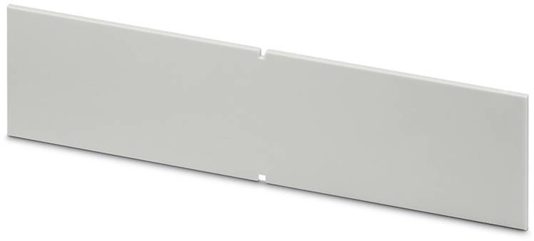 Cloison grise en plastique, de forme rectangulaire, à surface lisse et présentant un léger évidement en son centre.