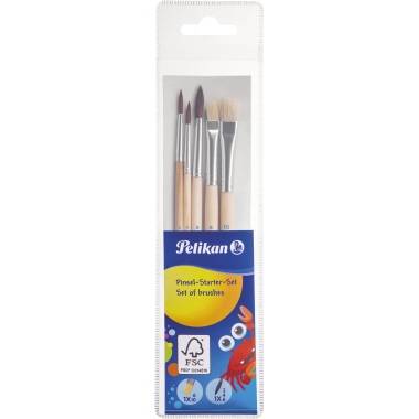 Pelikan 718163 Pinceau pour peintures à l'huile ou à l'eau 5 pièces Taille du pinceau: 2, 4, 6, 10