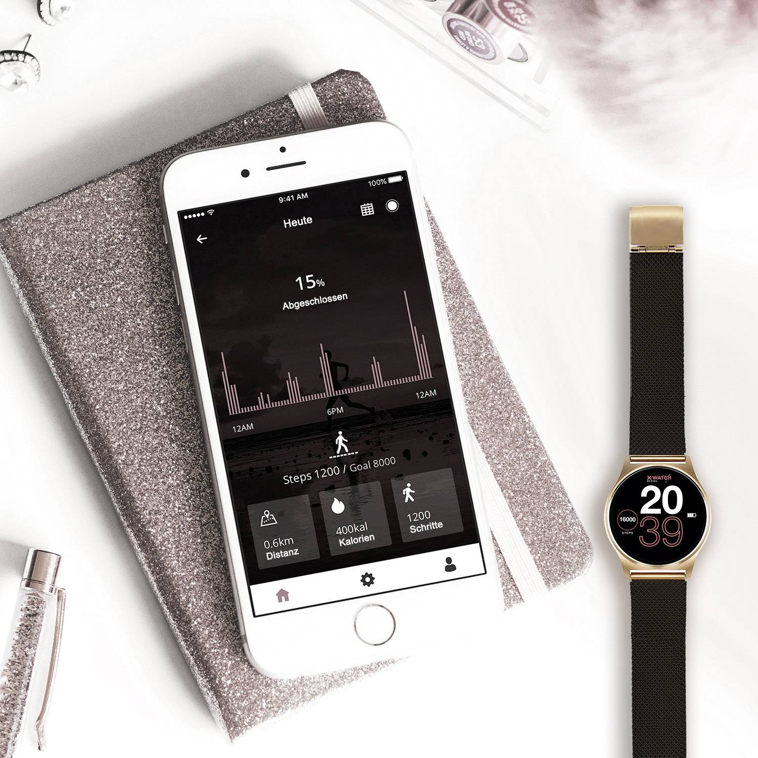 X-WATCH Joli XW PRO Montre connectée noir