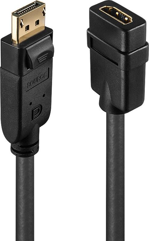 LINDY 41005 Câble adaptateur [1x DisplayPort mâle - 1x HDMI femelle] noir 15.00 cm
