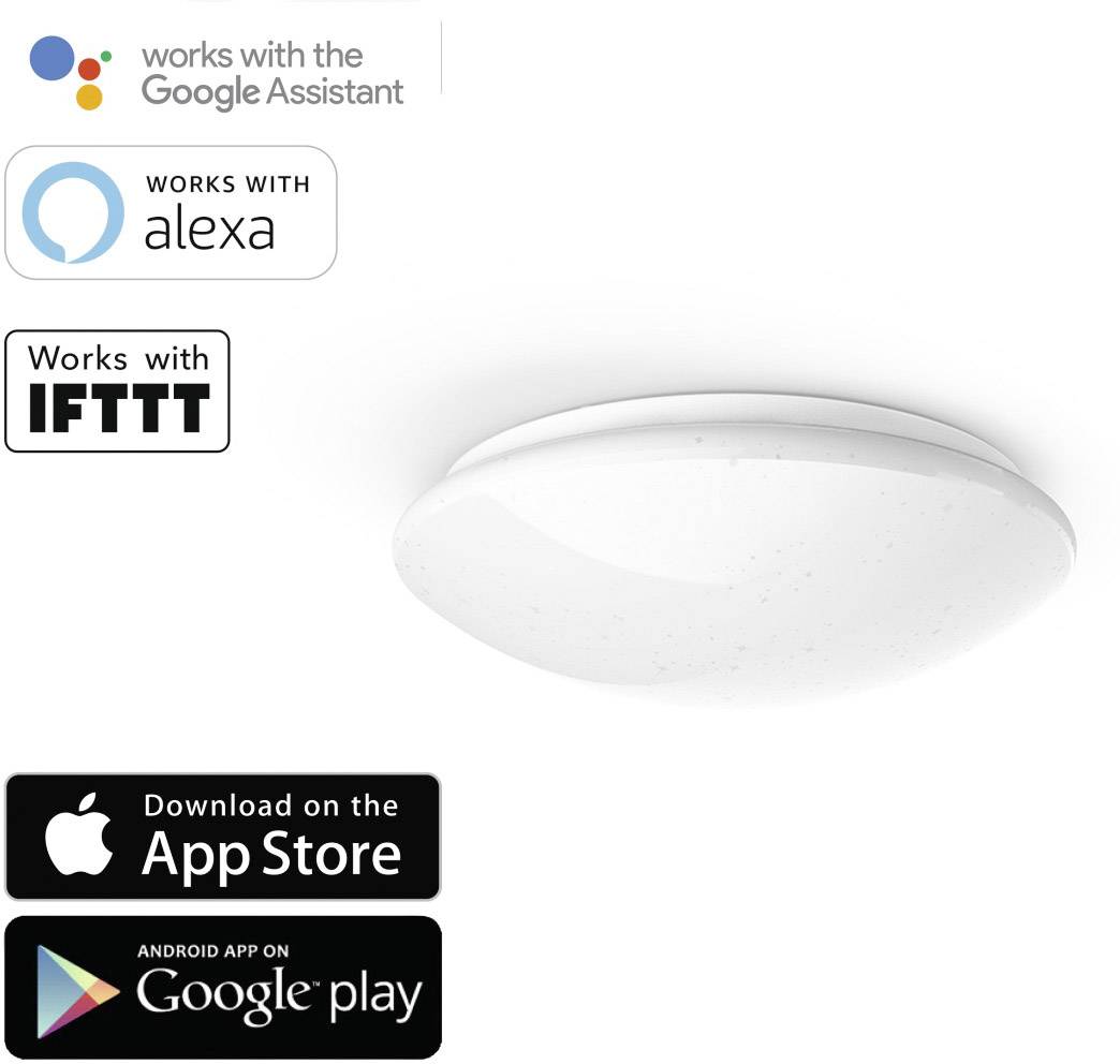 Hama Wi-Fi CEE 2021 F (A - G) Lampe de plafond / murale LED Alexa, Google Home, IFTTT