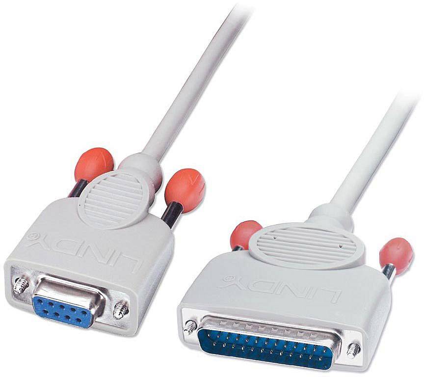 Un câble adaptateur VGA vers DB25 avec un boîtier blanc, utilisé pour connecter des ordinateurs à des moniteurs ou des projecteurs.