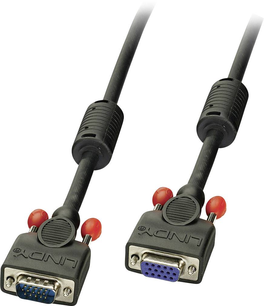 Câble VGA avec fiche et prise, adapté pour connecter des écrans d'ordinateur.