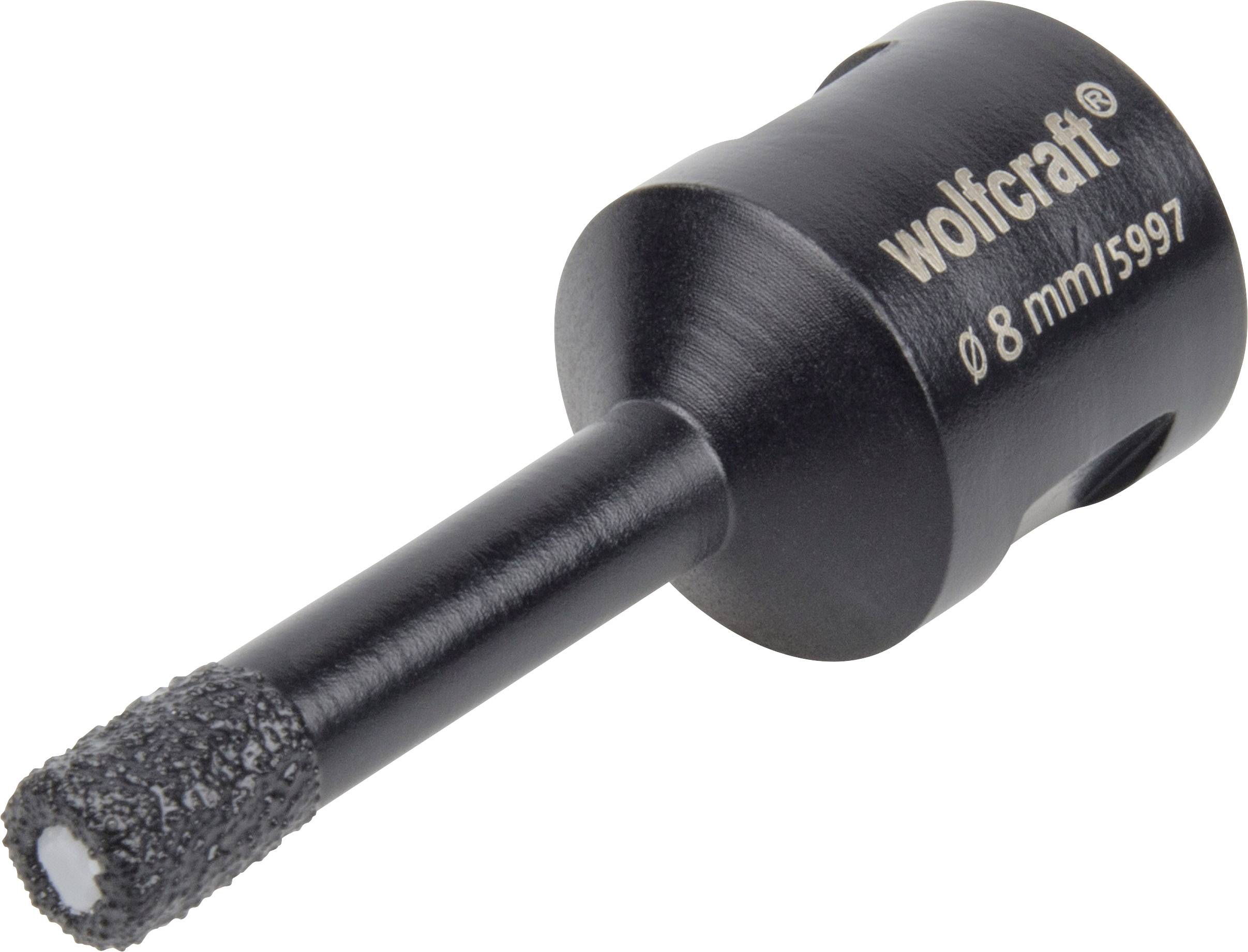 Foret diamant noir wolfcraft, diamètre de 8 mm, référence 5997, pour un perçage précis dans les matériaux durs.