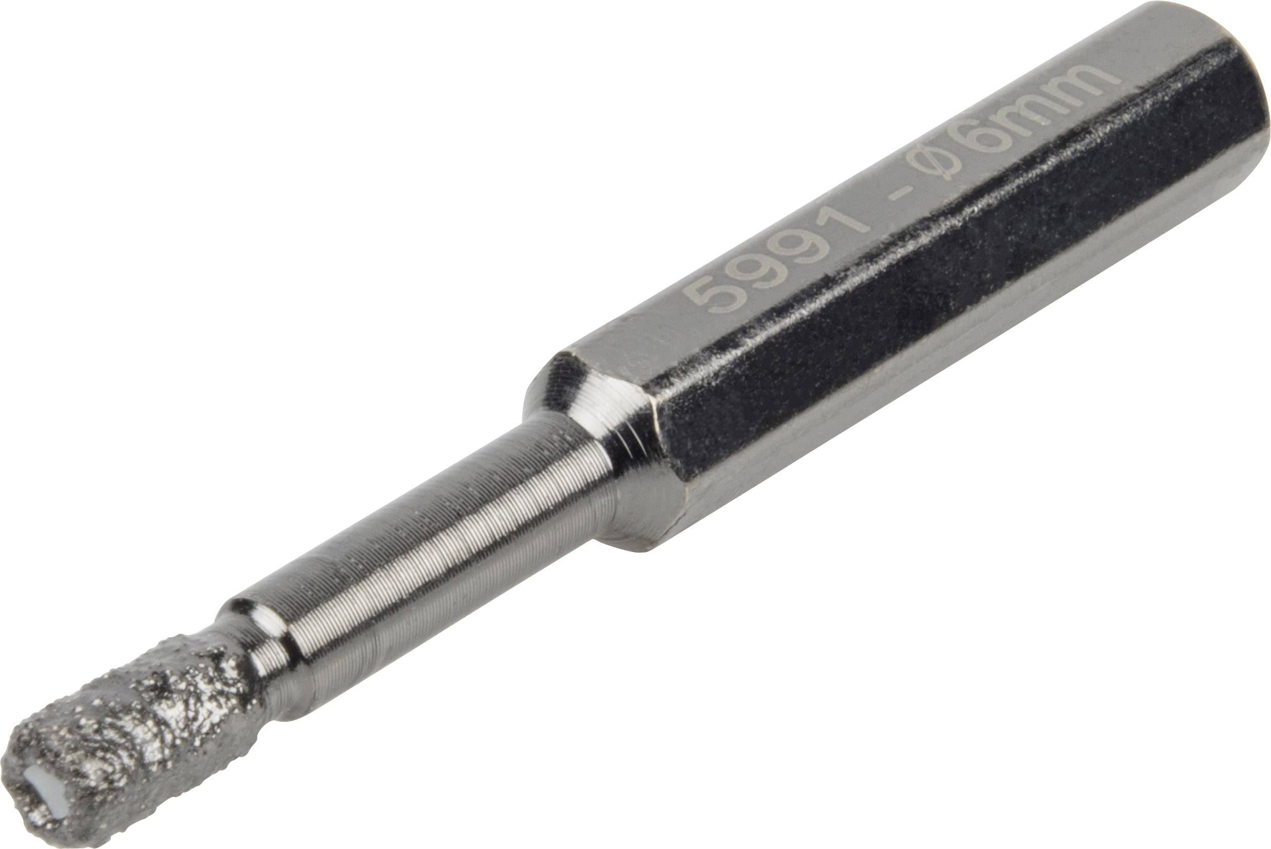 'Foret diamanté de 6 mm de diamètre, numéro d'article 5991. Adapté pour le perçage de matériaux durs.'