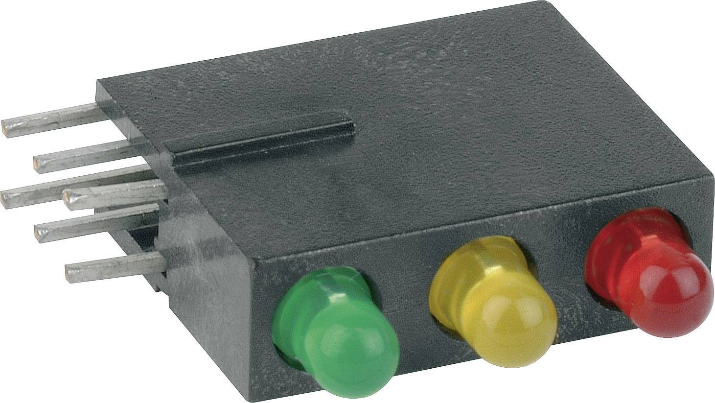 Mentor 1881.8720 Élément LED x3 rouge, jaune, vert (l x H x P) 5.08 x 15.24 x 12.5 mm