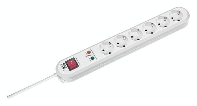 Multiprise avec parafoudre Bachmann 381.2501K blanc contact de protection 1 pc(s)