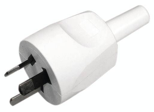 Bachmann 910.282 Fiche électrique mâle avec terre plastique 250 V blanc IP20