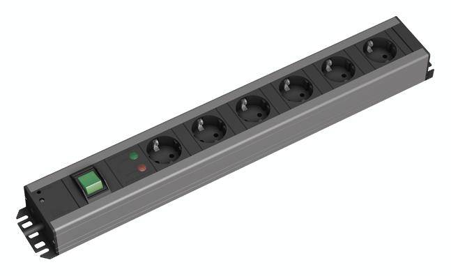 Bachmann 300.011 Multiprise avec parafoudre aluminium, noir contact de protection