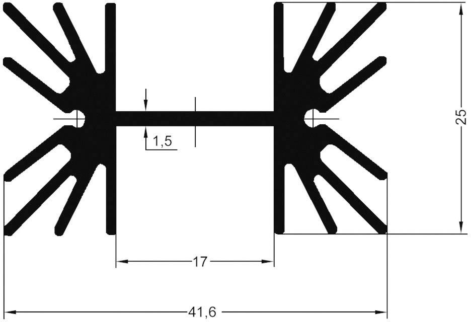 ASSMANN WSW V8511W V8511W Dissipateur à lamelles 6.5 K/W (L x l x H) 25.4 x 41.6 x 25 mm TO-220, TOP-3, SOT-32