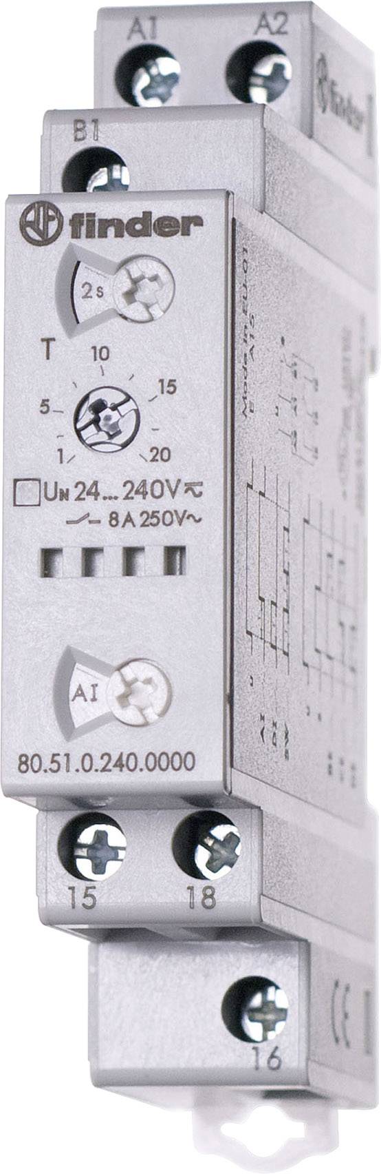 Finder 80.51.0.240.0000 80.51.0.240.0000 Relais temporisé multifonction 1 pc(s) Plage temporelle: 0.1 s - 24 h 1 inverseur (RT)