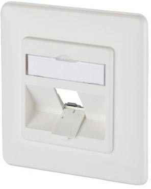 Metz Connect 130B20D11002KE Prise réseau encastré insert avec plaque centrale et châssis non équipé 1 port blanc pur (RAL 9010)