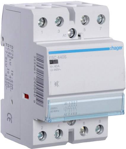 Un boîtier de protection avec un boîtier en plastique et plusieurs connexions à vis, utilisé pour les circuits électriques. Marquage : 'ESC 440S'.