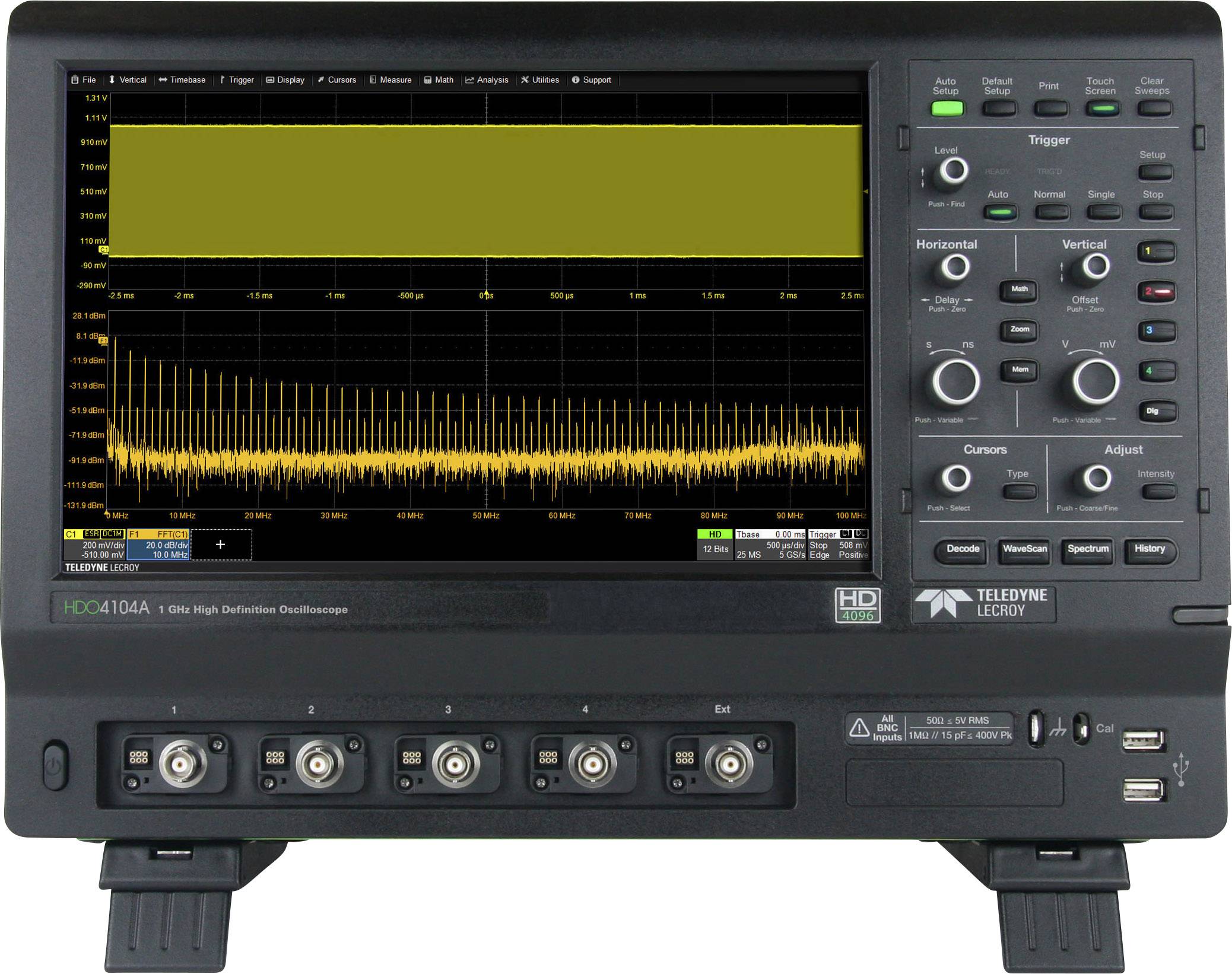 Oscilloscope numérique Teledyne LeCroy HDO4104A 1 GHz 10 Géch/s 12.5 Mpts 12 bits