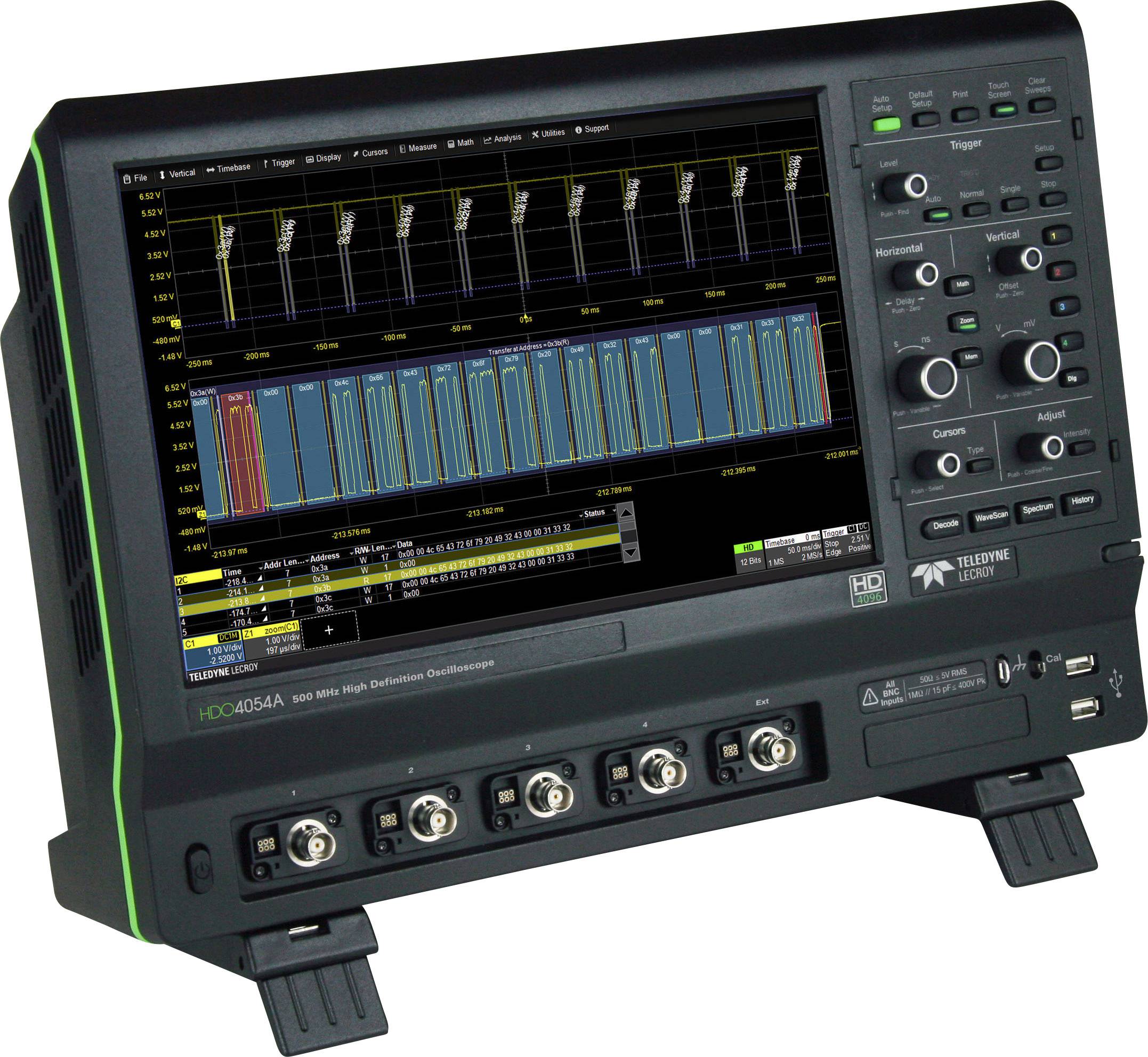 Oscilloscope numérique Teledyne LeCroy HDO4054A 500 MHz 10 Géch/s 12.5 Mpts 12 bits
