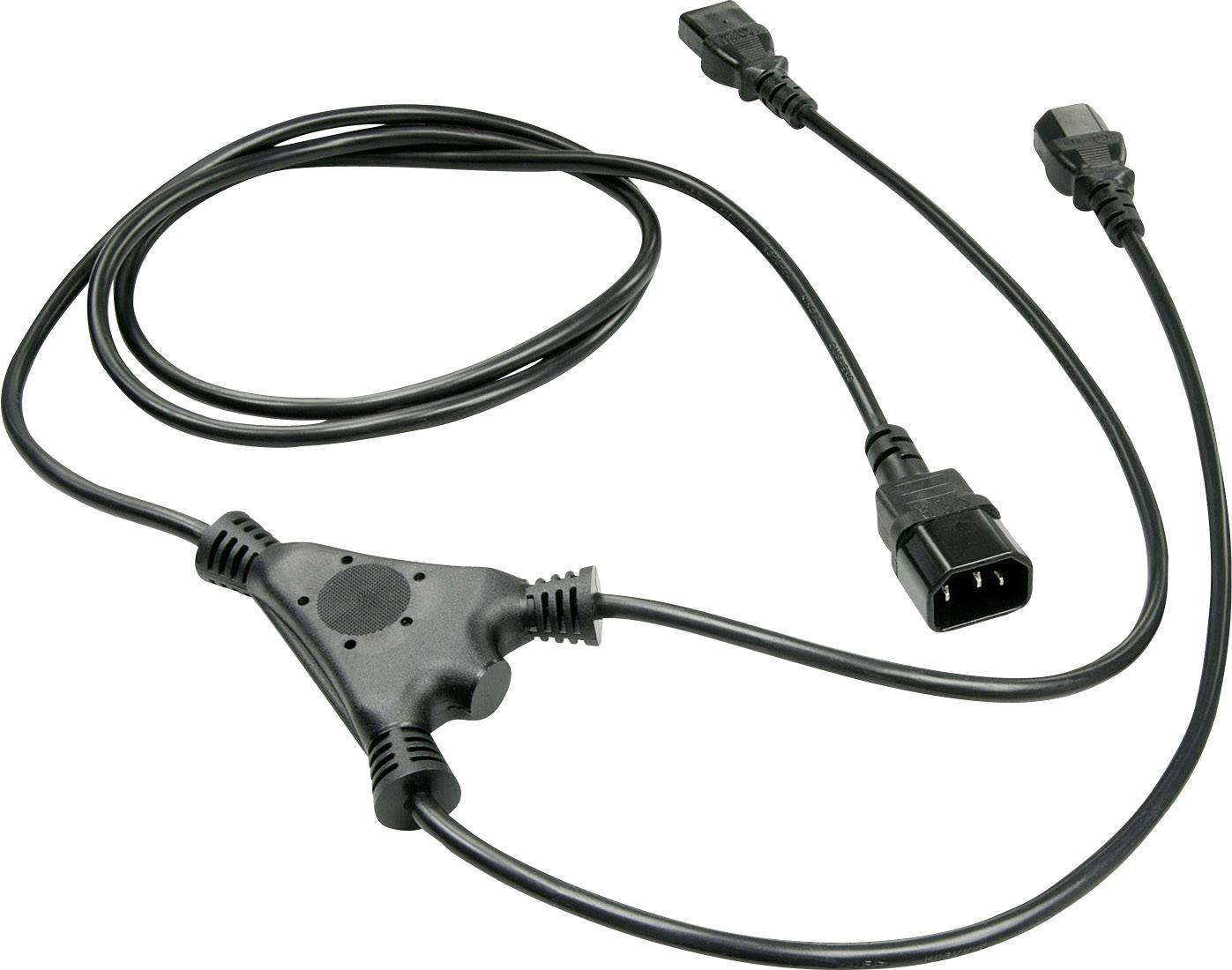 Câble d'alimentation avec multiprise triple, adapté pour connecter plusieurs appareils à une source d'électricité.