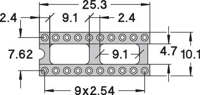 Support de circuits intégrés Preci Dip 110-83-320-41-001101 7.62 mm Nombre de pôles (num): 20 contacts de précision