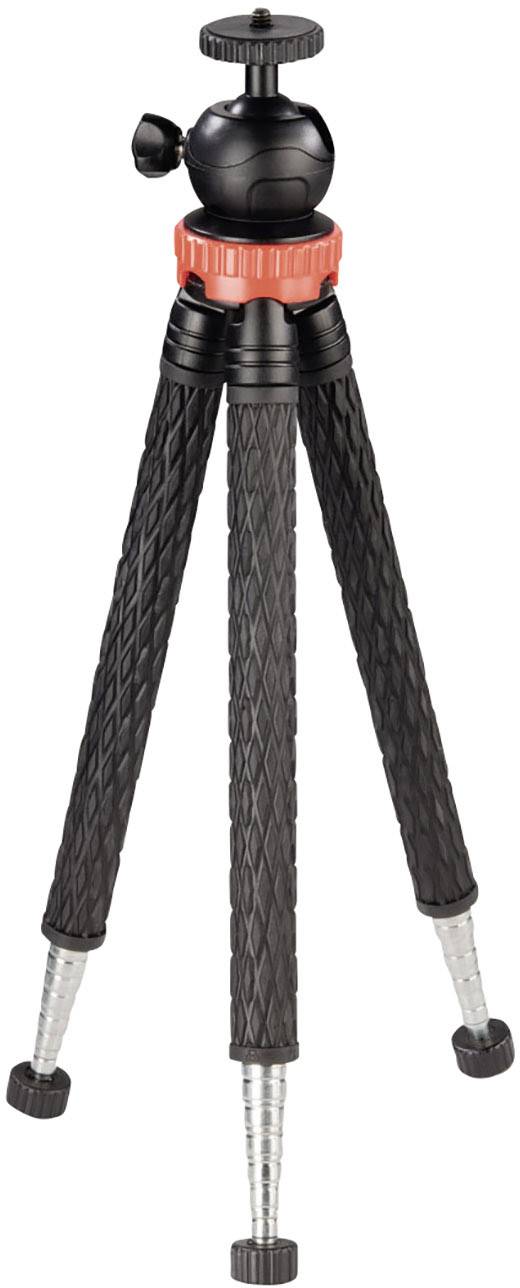 Hama Traveller Pro Trépied 1/4 pouce Hauteur de travail=23 - 105 cm noir, argent, rouge pour smartphones et GoPro