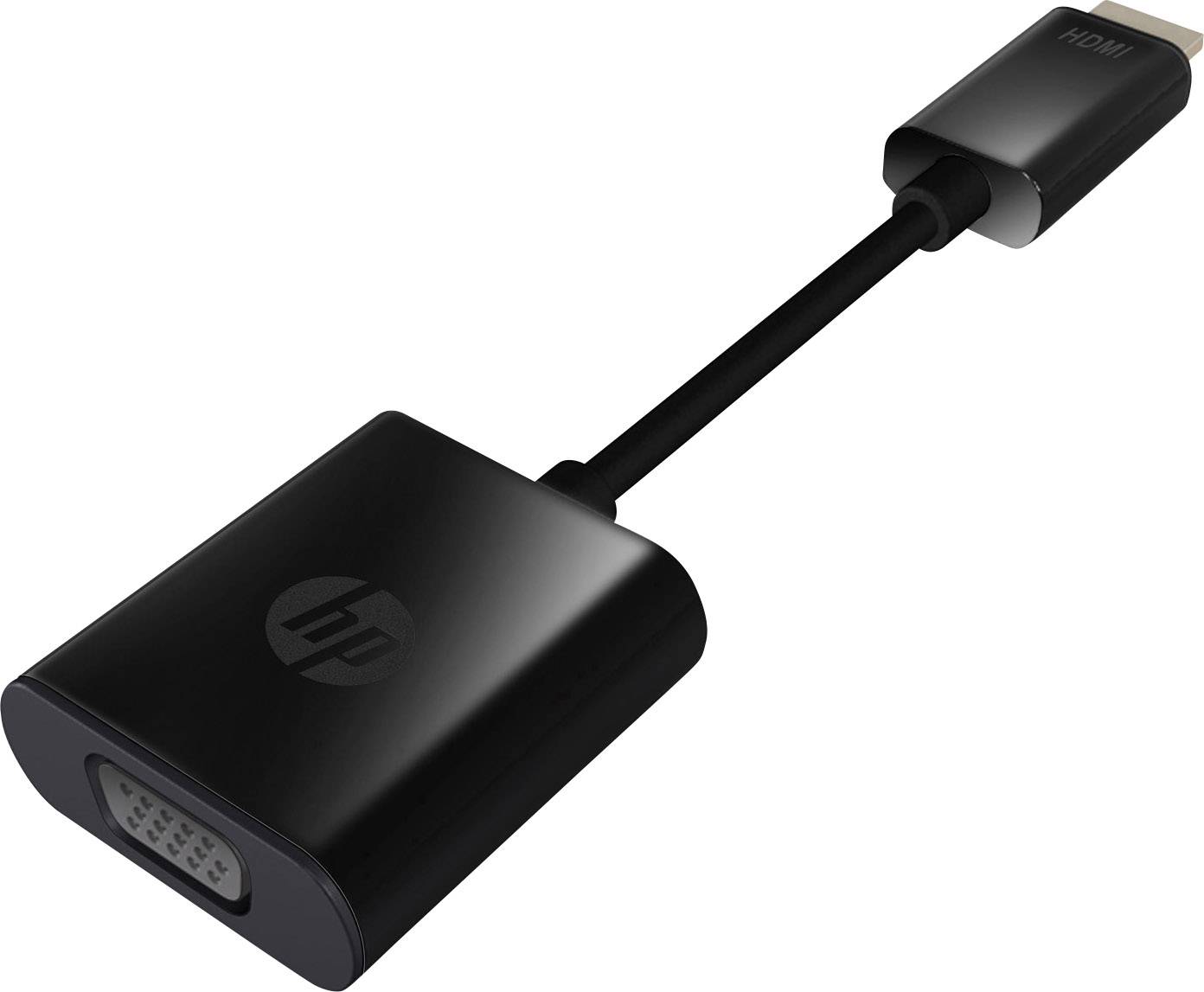 Adaptateur avec ports HDMI et VGA pour connecter des appareils avec différentes interfaces, noir, compact.