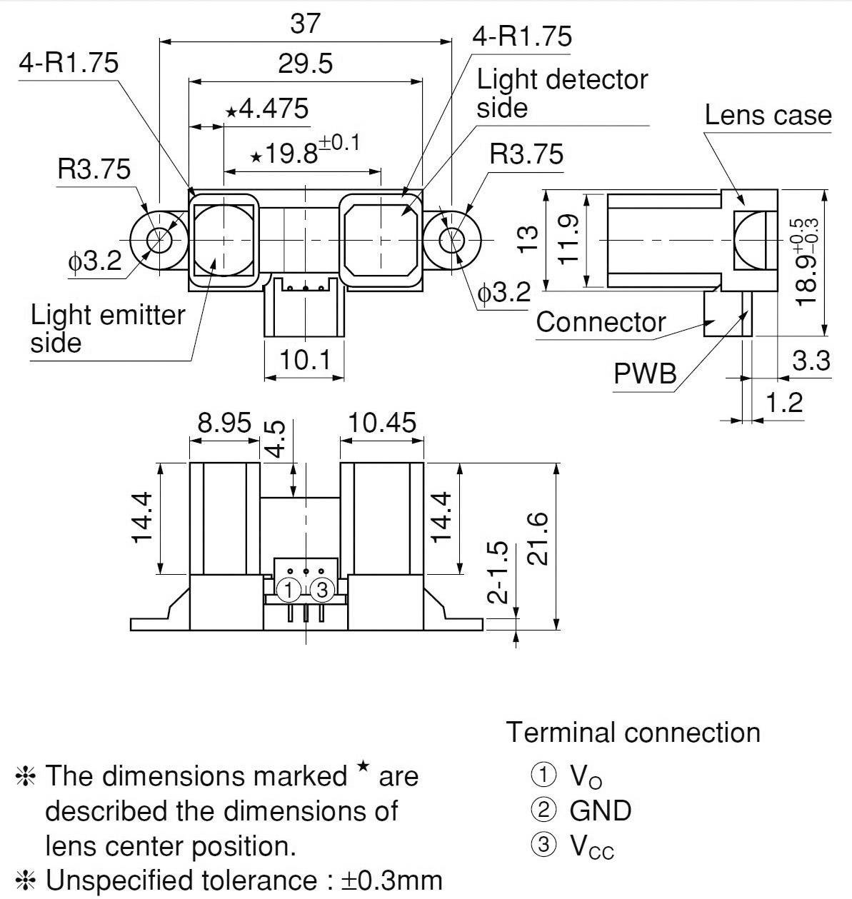 Sharp GP2Y0A02YK Capteur de distance 1 pc(s) 5 V/DC Portée max.: 150 cm