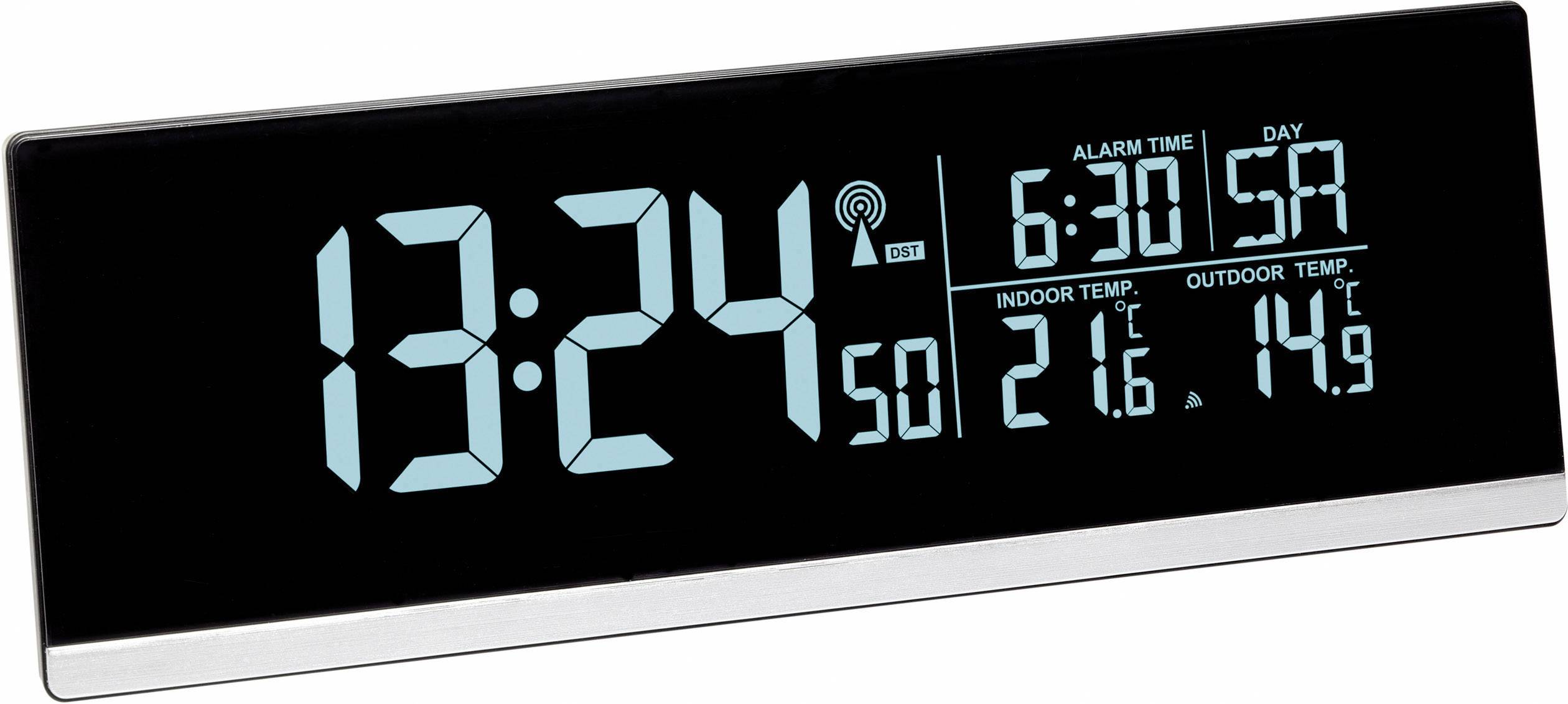 TFA Dostmann 60.2548.01 radiopiloté(e) Réveil noir Heures de réveil 1 port USB