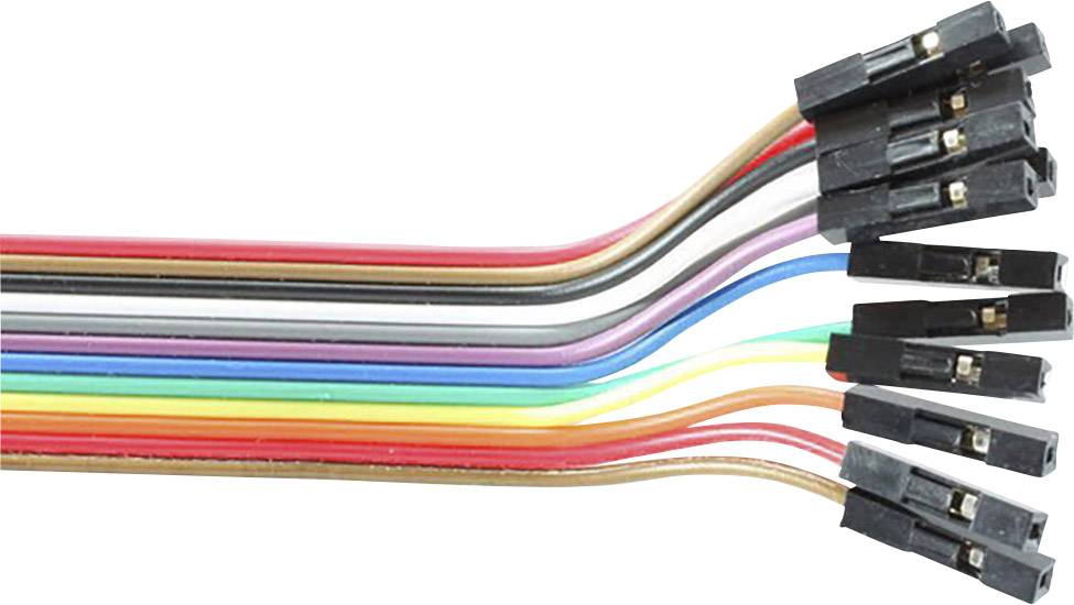 Plusieurs connecteurs colorés avec des fiches femelles, disposés côte à côte.