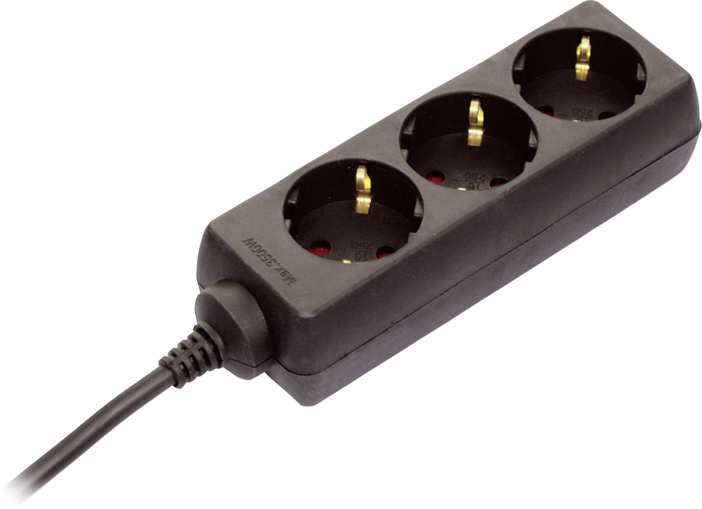 Multiprise avec parafoudre AS Schwabe 13692 noir 1 pc(s)