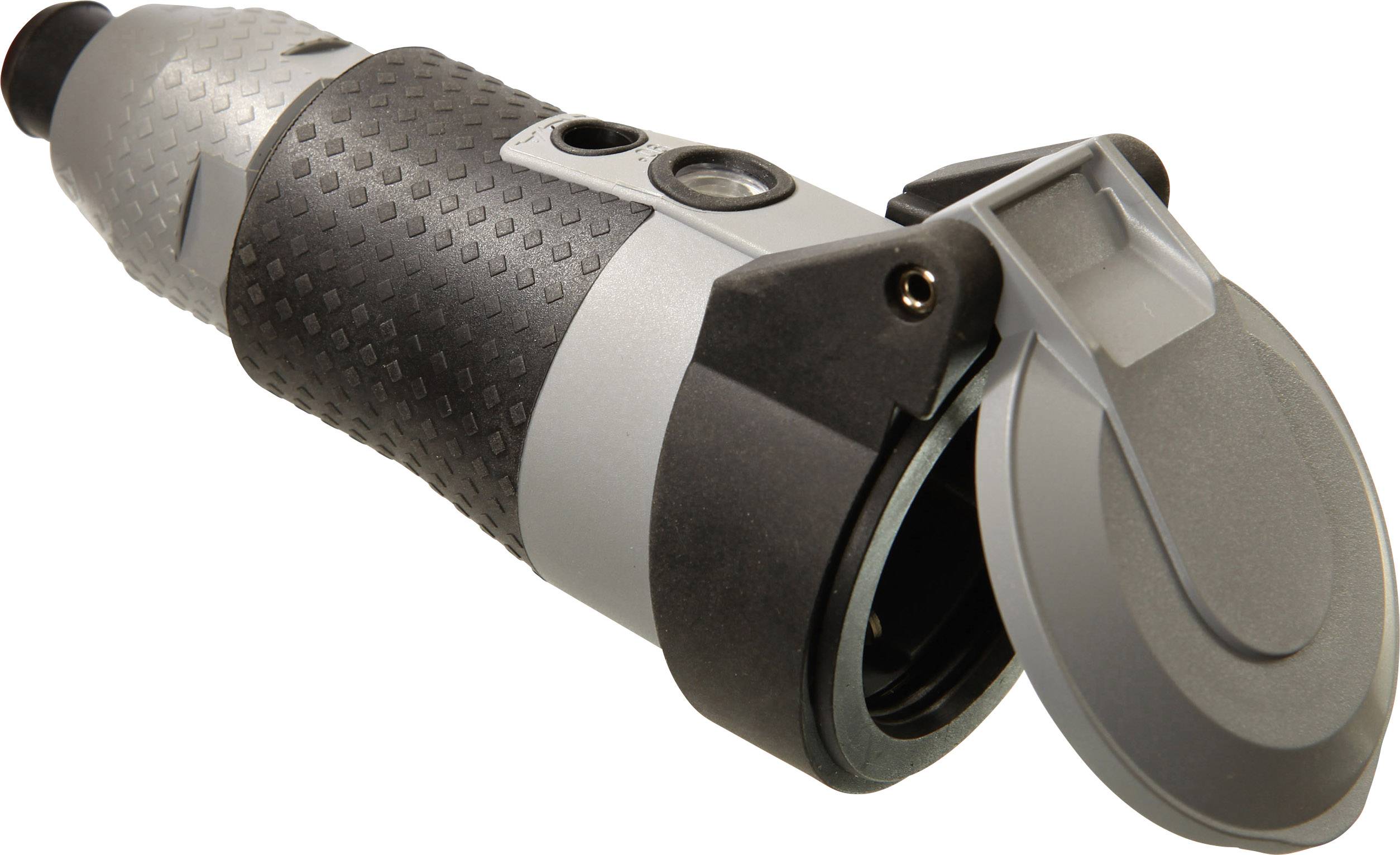 AS Schwabe 62242 Fiche électrique femelle avec terre 230 V gris IP54