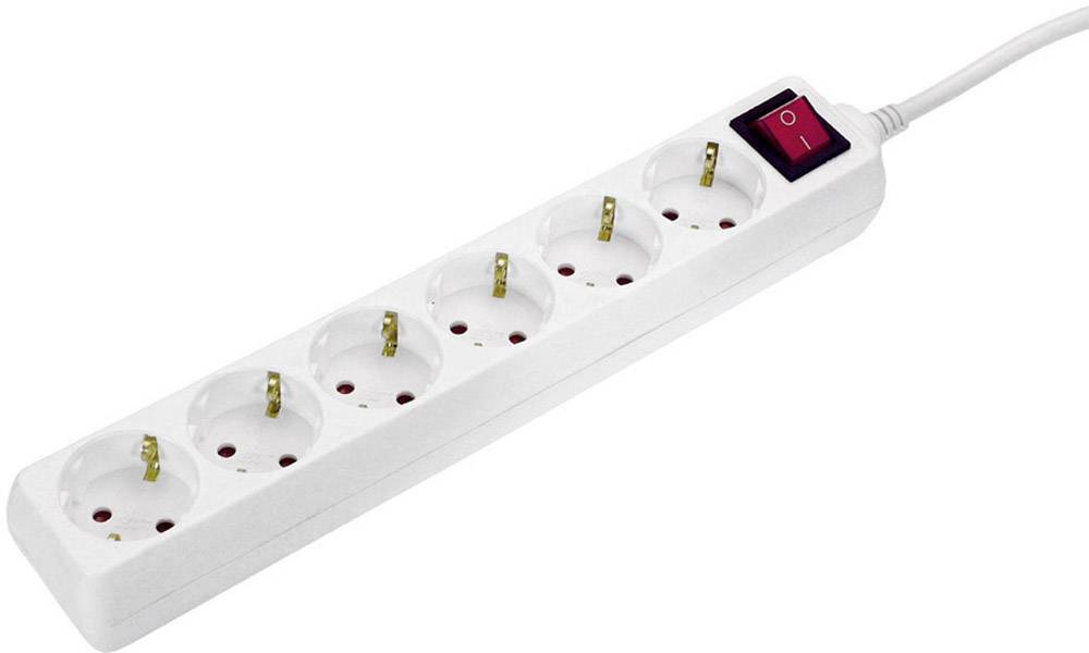 Bloc multiprise avec interrupteur AS Schwabe 11671 blanc contact de protection 1 pc(s)