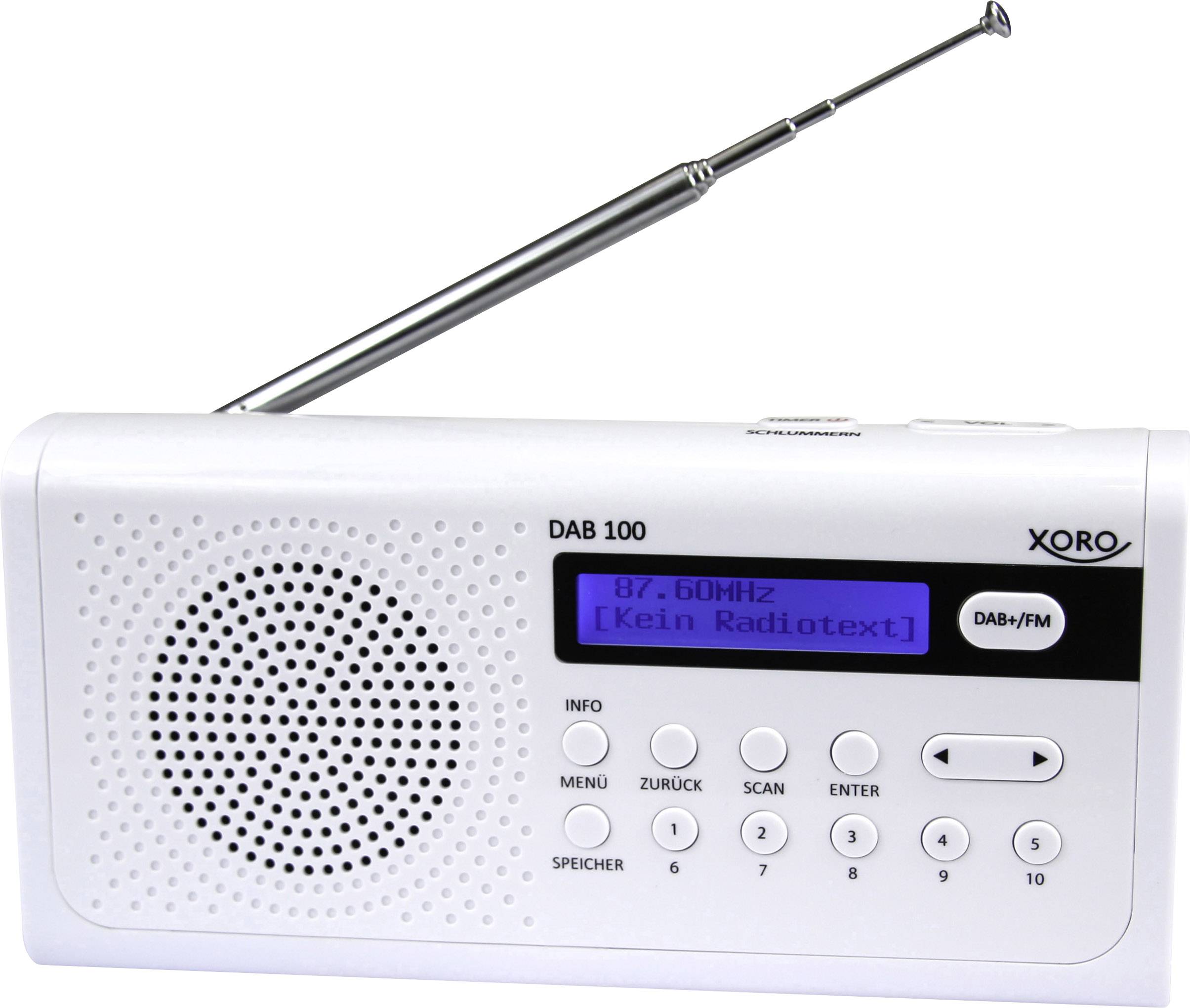 Xoro DAB 100 Radio portative DAB+, FM blanc