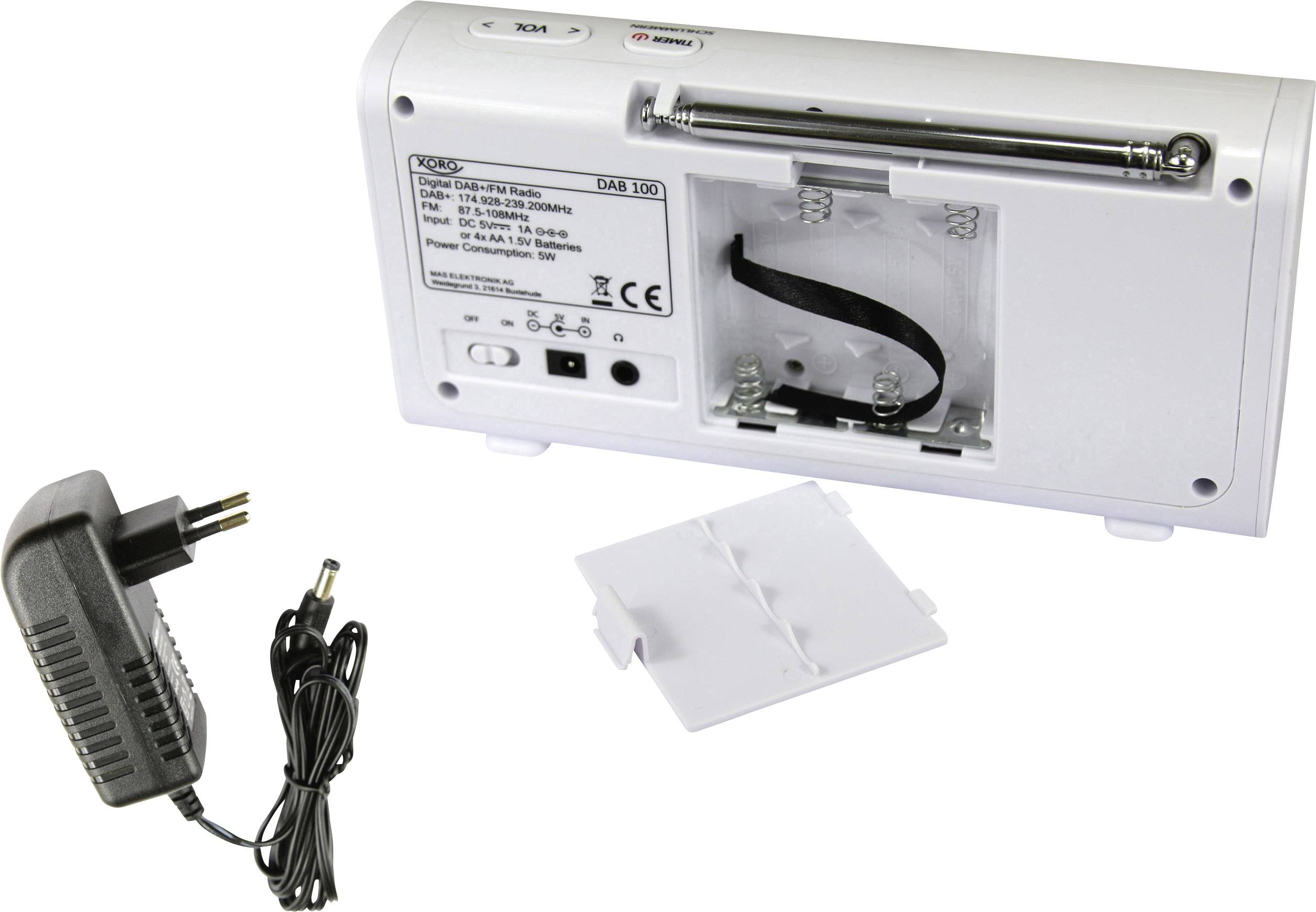 Xoro DAB 100 Radio portative DAB+, FM blanc