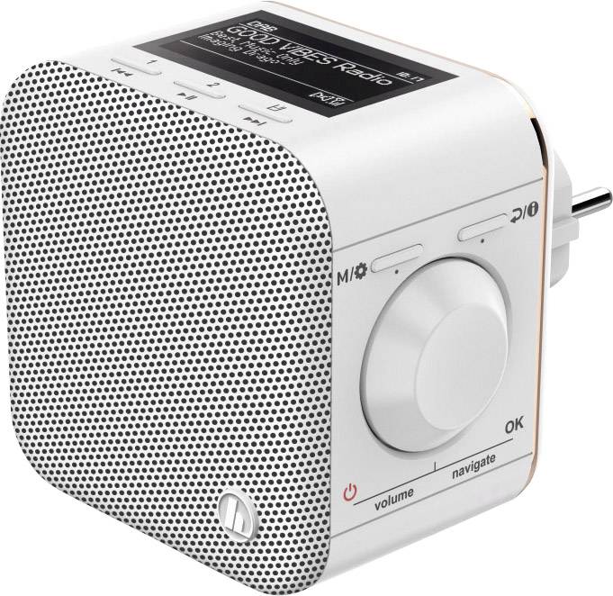 Hama DR40BT-PlugIn Radio prise de courant DAB+ AUX, Bluetooth blanc