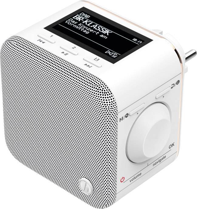 Hama DR40BT-PlugIn Radio prise de courant DAB+ AUX, Bluetooth blanc