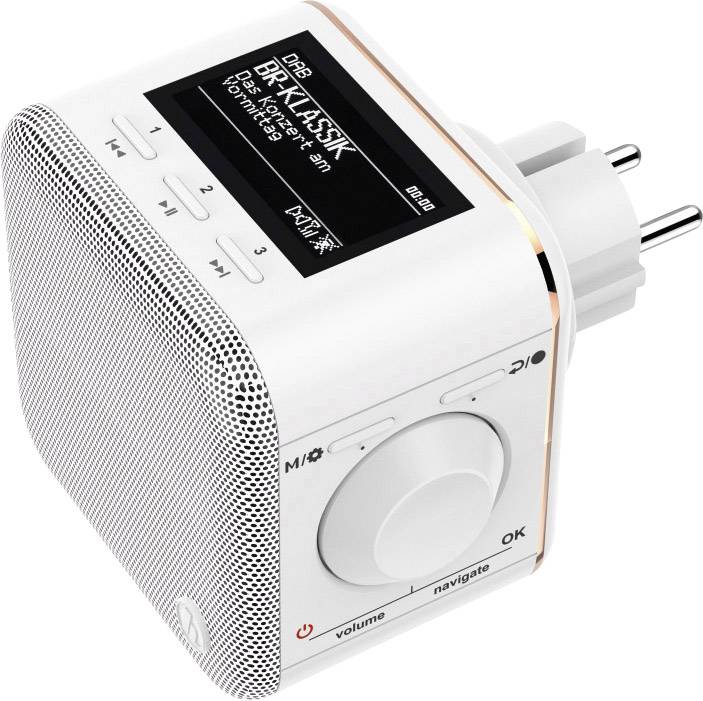 Hama DR40BT-PlugIn Radio prise de courant DAB+ AUX, Bluetooth blanc