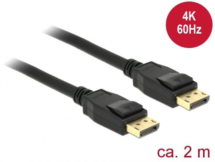 Câble DisplayPort, 2 mètres, prenant en charge 4K à 60 Hz.