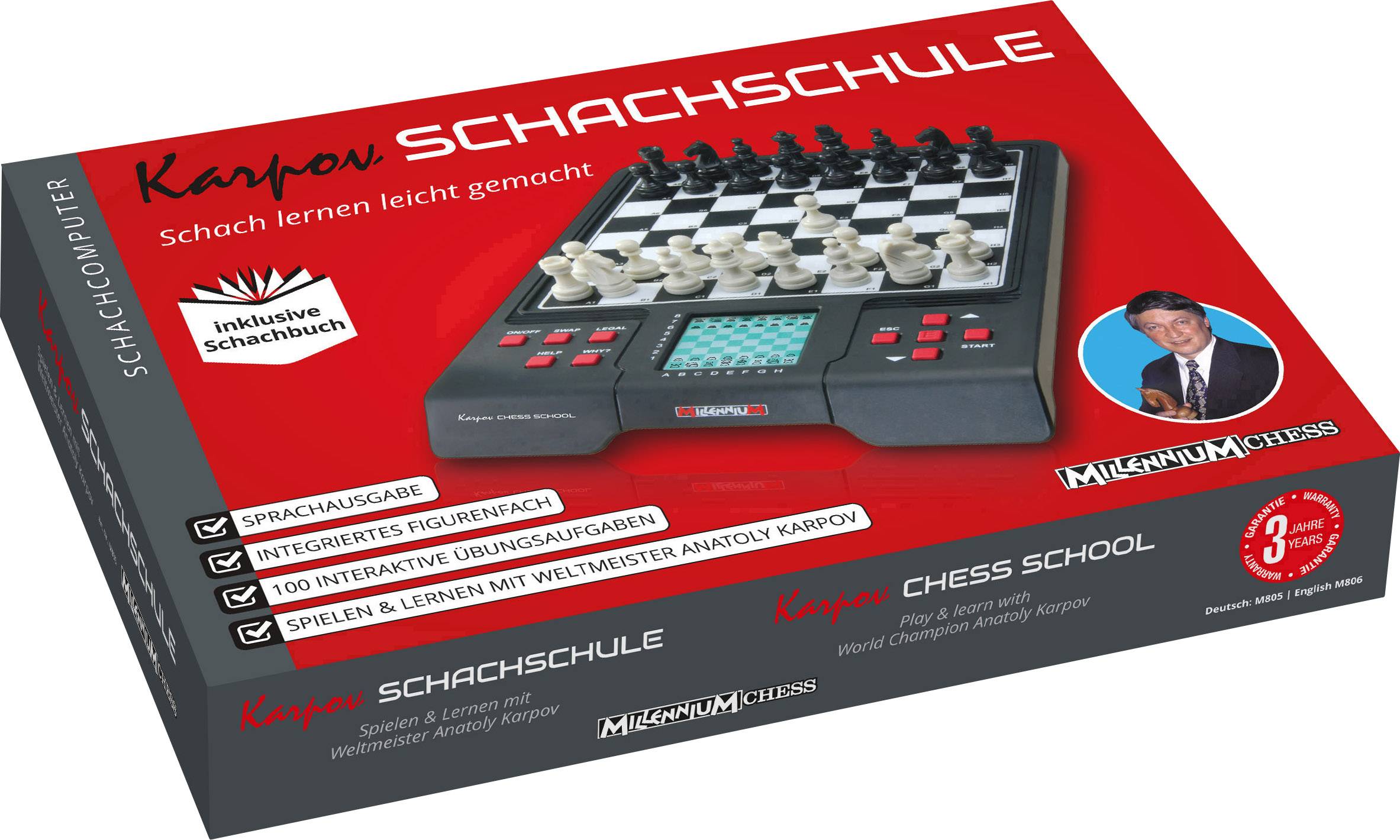 Millennium M805 Karpov Jeu d'échecs électronique, école d'échecs