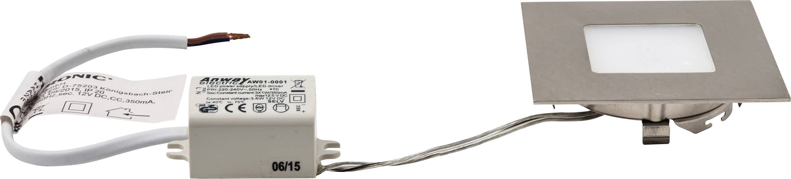 Heitronic 27693 Luminaire à LED encastrable LED LED intégrée 2 W acier inoxydable (brossé)