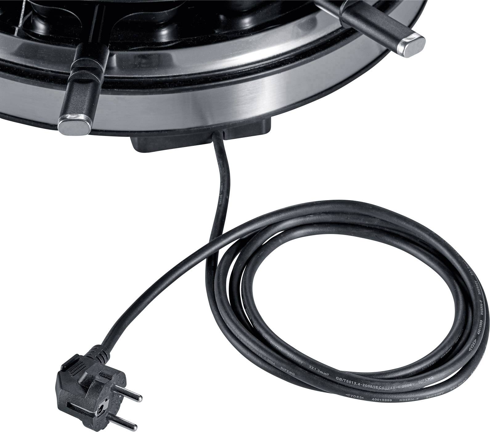 Severin RG 2348 Raclette 8 Fonduegabeln, 8 Pfännchen Edelstahl, Schwarz
