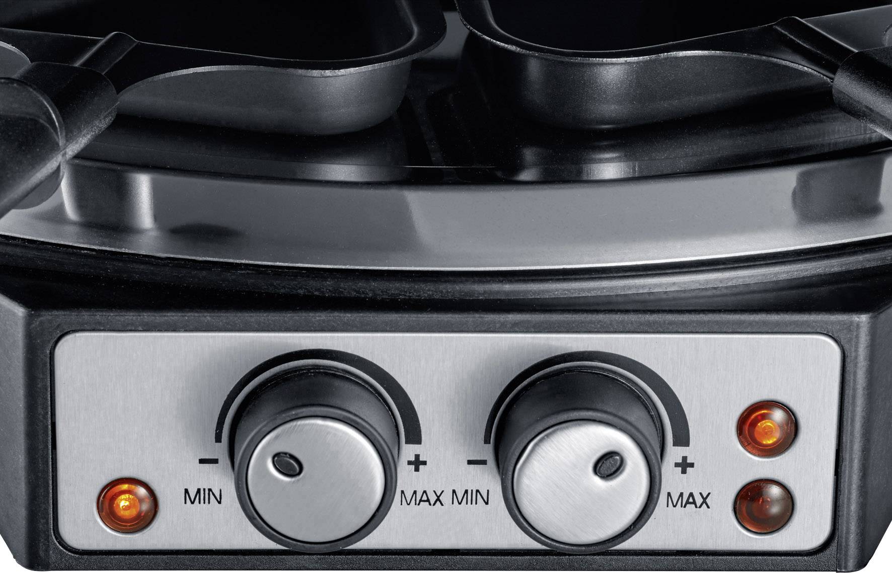 Severin RG 2348 Raclette 8 Fonduegabeln, 8 Pfännchen Edelstahl, Schwarz