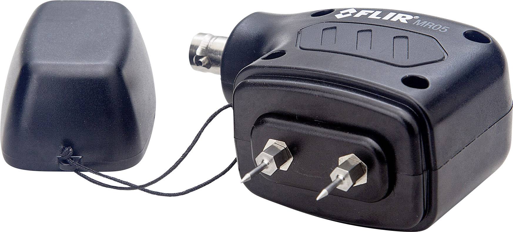 Petite extension d'électrodes de marteau noir FLIR MR05 pour mesure d'humidité avec deux électrodes et capuchon.