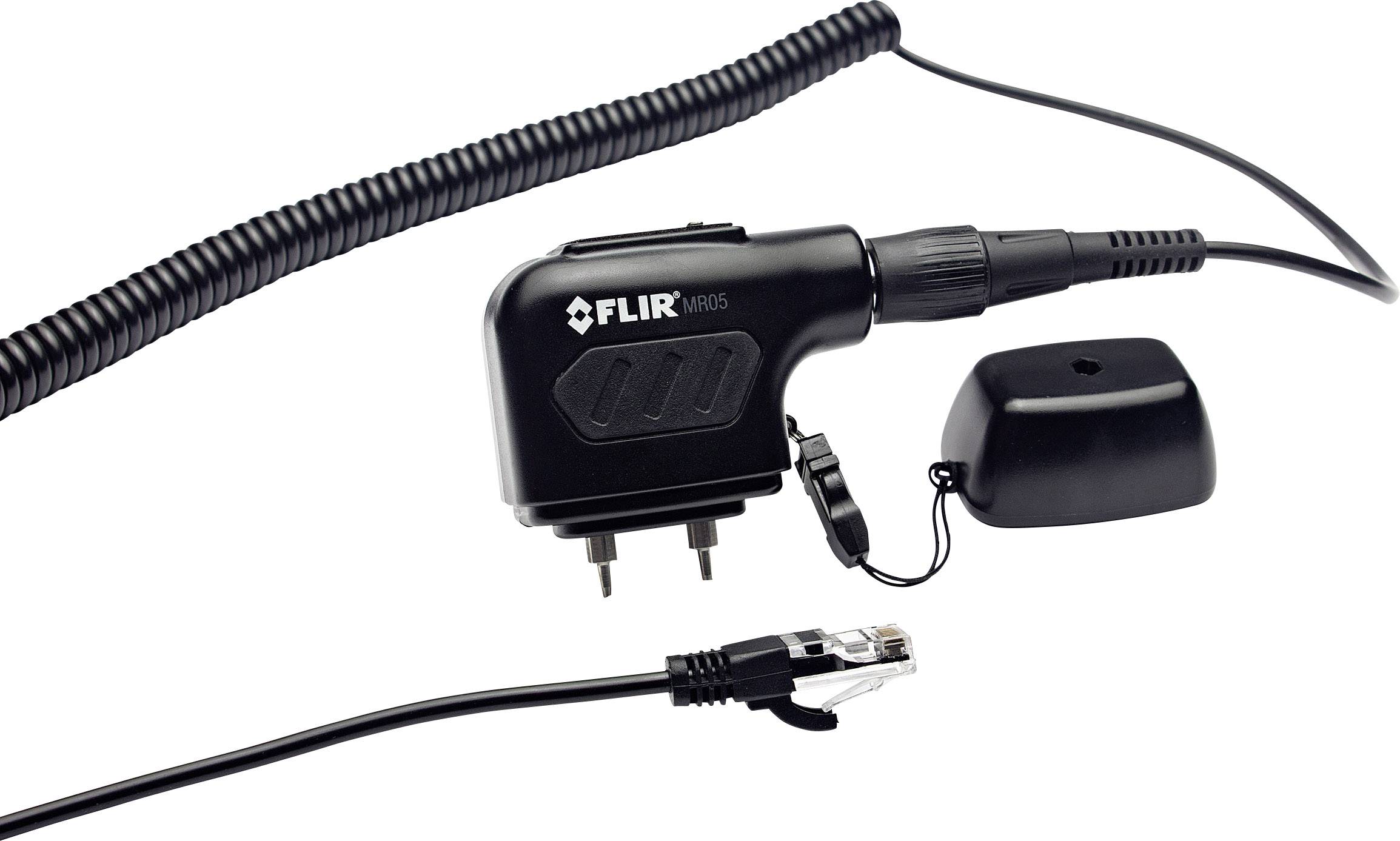 Capteur d'humidité FLIR MR05 avec connecteur RJ45. Utilisé pour mesurer avec précision l'humidité dans différentes surfaces.