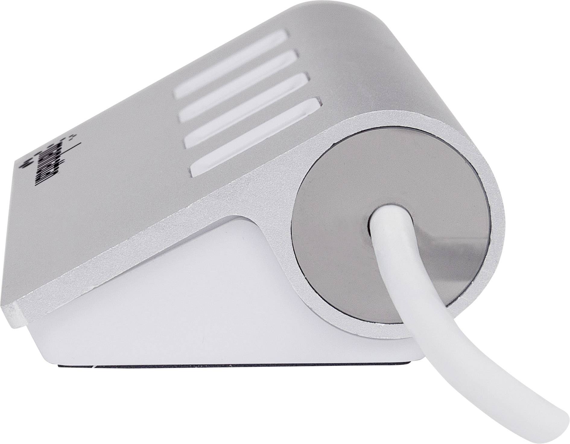 Hub USB 3.0 Manhattan 163767 4 ports boîtier en aluminium blanc