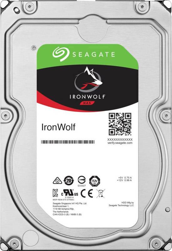 Seagate ST12000VN0008 Disque dur interne 8.9 cm (3.5") 12 TB IronWolf™ vrac SATA III CMR